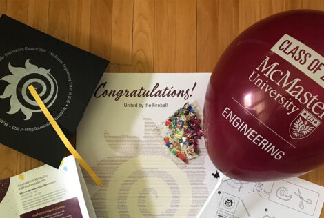 A fireball grad cap, a maroon balloon, a bag of confetti and fireball made out of the names of graduates were all included in the a kit sent to our 2020 graduates.