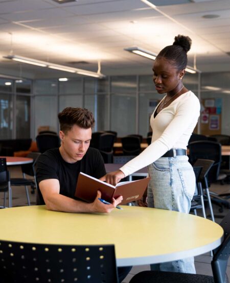 Students studying in WBooth Grad Space