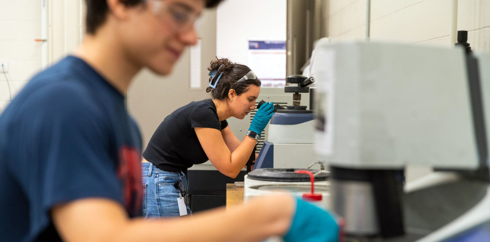 Students working in a materials engineering lab