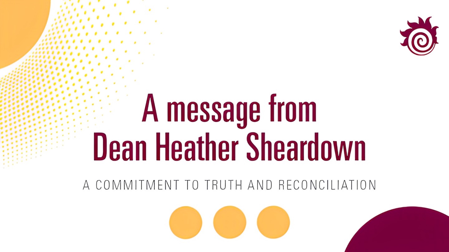 A message from Dean Heather Sheardown