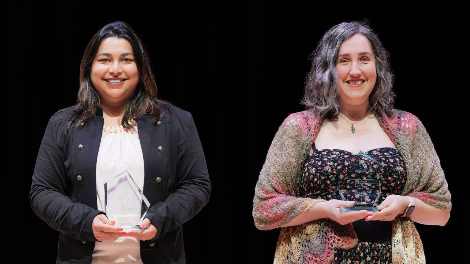 Bipasha Bose and Stephanie Haak with their President's Awards