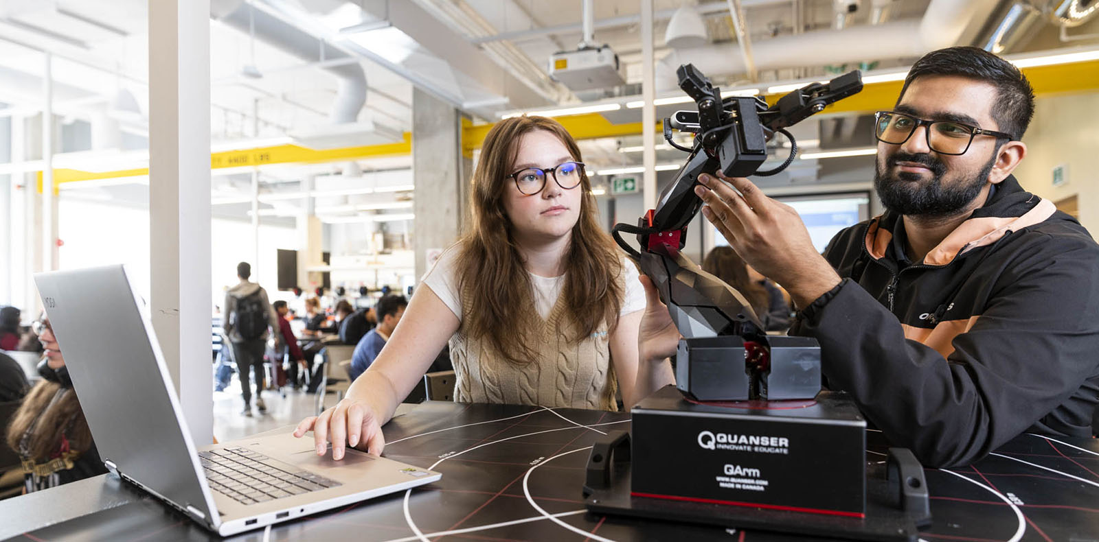 Students working in the 1P13 Design Studio