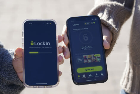 People holding two phones with the LockIn app on the screen